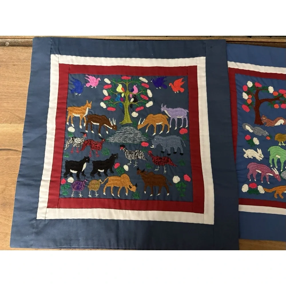 Set Of 2 handmade Embroidered Hmong 